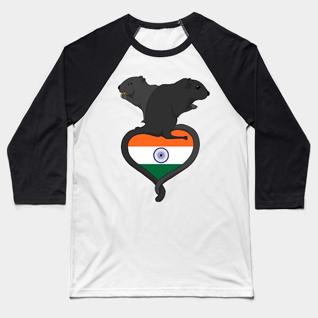 Gerbil India (dark) Baseball T-Shirt by RampArt